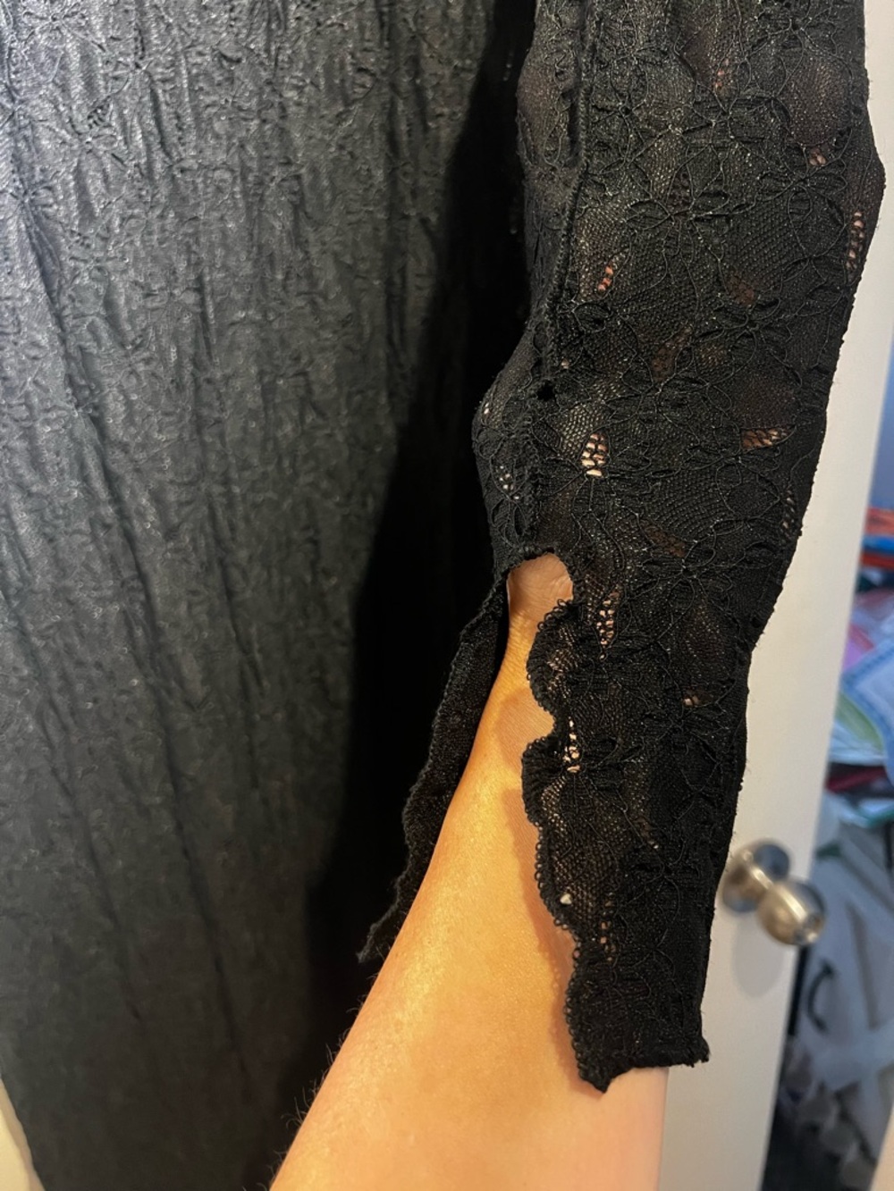 Camila Coelho Black lace long Sleeve Maxi overlay Dress - Picture 3 of 7